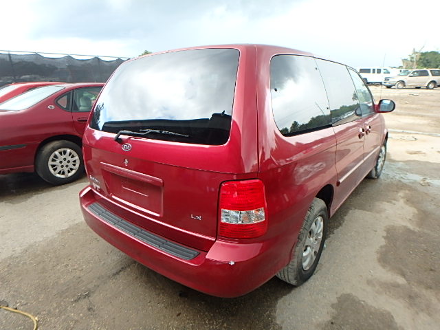 KNDUP131446594554 - 2004 KIA SEDONA EX RED photo 4