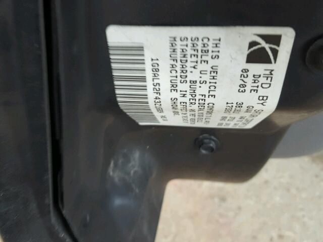 1G8AL52F43Z155834 - 2003 SATURN ION LEVEL BLACK photo 10