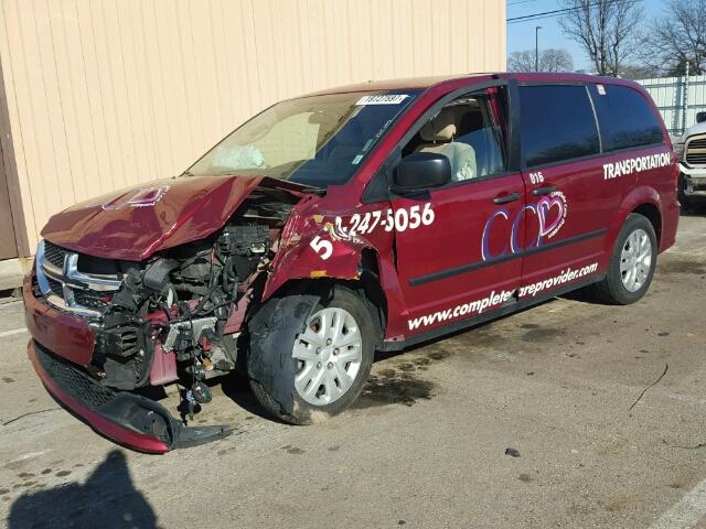 2C4RDGBG1FR748902 - 2015 DODGE GRAND CARA RED photo 2