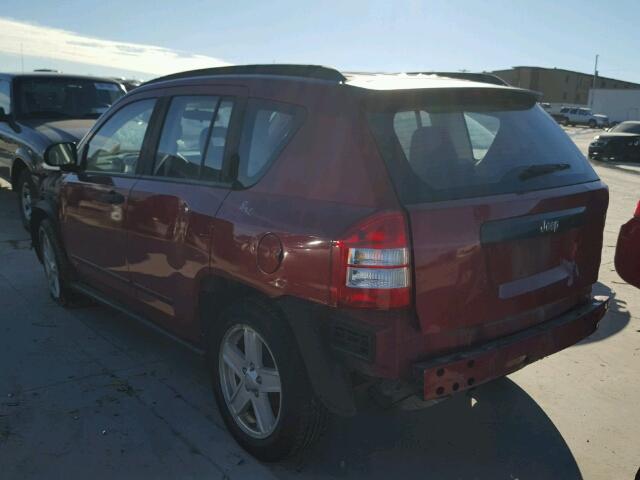 1J8FT47W68D557947 - 2008 JEEP COMPASS SP MAROON photo 3