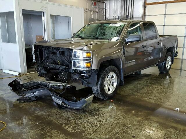 3GCUKREC2EG141626 - 2014 CHEVROLET SILVERADO BROWN photo 2