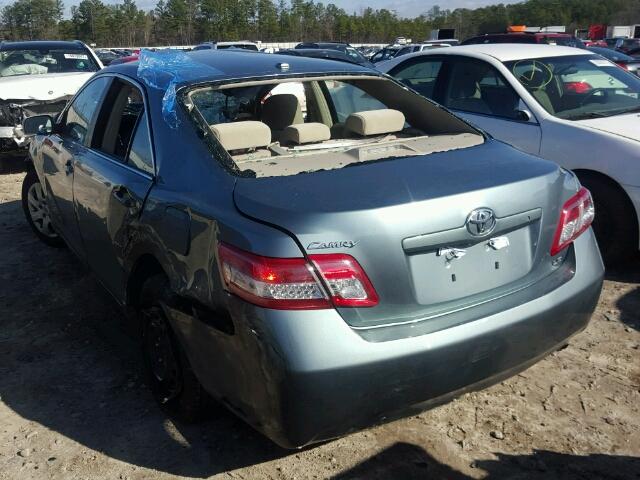 4T4BF3EK6BR147441 - 2011 TOYOTA CAMRY GREEN photo 3