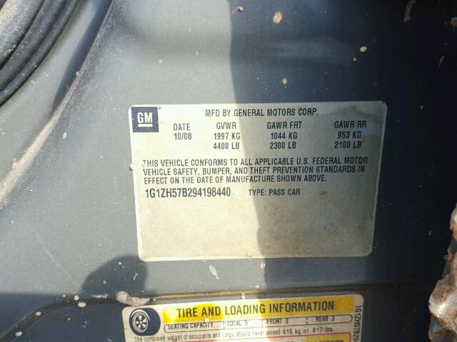 1G1ZH57B294198440 - 2009 CHEVROLET MALIBU 1LT 灰色 照片 10