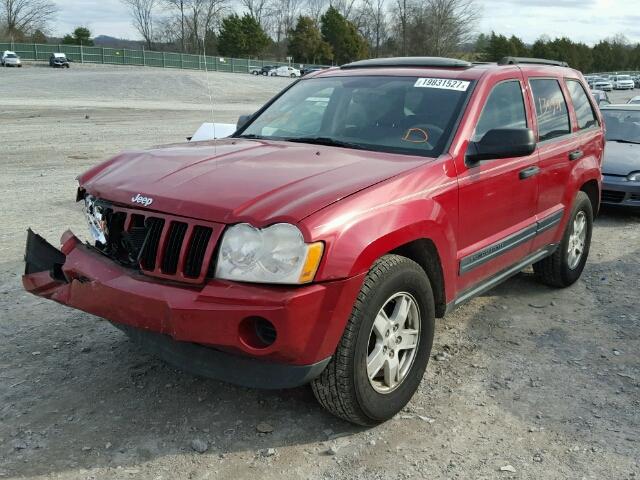 1J4GS48K16C148410 - 2006 JEEP GRAND CHER RED photo 2