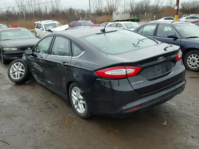 3FA6P0H74ER352857 - 2014 FORD FUSION SE BLACK photo 3