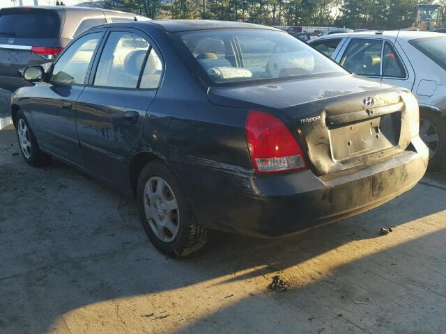 KMHDN45D53U623743 - 2003 HYUNDAI ELANTRA GL BLACK photo 3