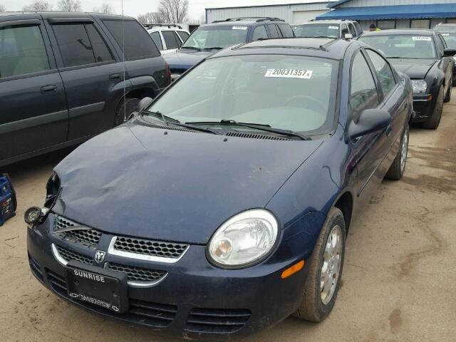 1B3ES56C55D191608 - 2005 DODGE NEON SXT BLUE photo 2