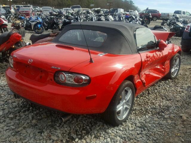 JM1NC25F060110013 - 2006 MAZDA MX-5 MIATA RED photo 4