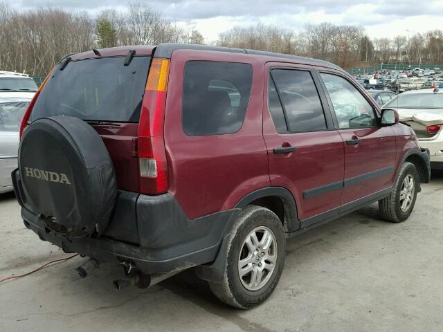 JHLRD78834C016733 - 2004 HONDA CR-V EX BURGUNDY photo 4