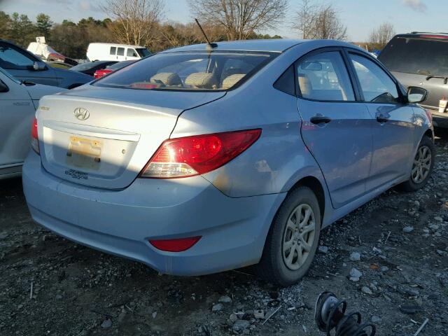 KMHCT4AE7CU047055 - 2012 HYUNDAI ACCENT GLS BLUE photo 4