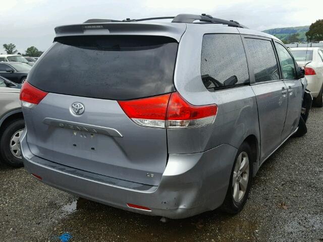 5TDKK3DC9CS275148 - 2012 TOYOTA SIENNA LE GRAY photo 4