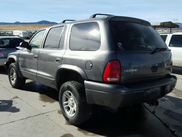 1D4HS48N63F603219 - 2003 DODGE DURANGO SL GRAY photo 3