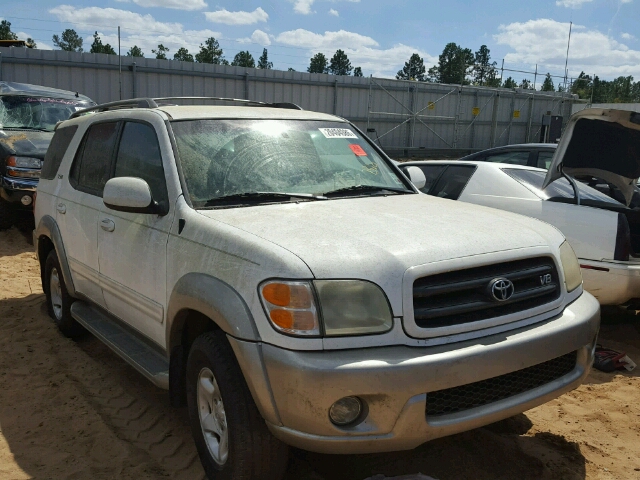 5TDZT34A92S120690 - 2002 TOYOTA SEQUOIA SR WHITE photo 1