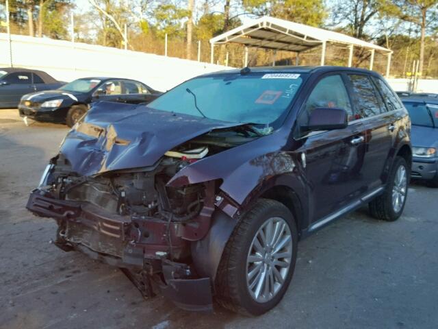 2LMDJ8JK4BBJ12704 - 2011 LINCOLN MKX MAROON photo 2