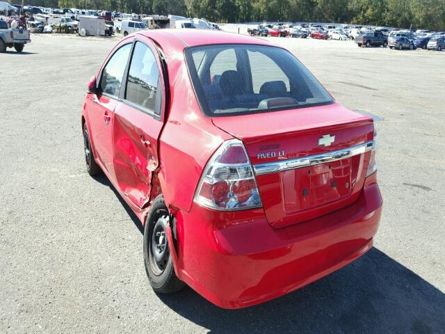 KL1TD5DE3AB119677 - 2010 CHEVROLET AVEO LS RED photo 3