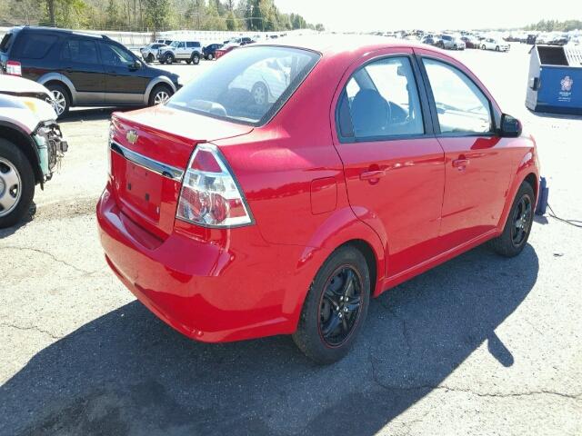 KL1TD5DE3AB119677 - 2010 CHEVROLET AVEO LS RED photo 4