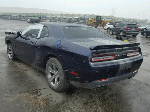 2C3CDZAG9GH309767 - 2016 DODGE CHALLENGER BLUE photo 3