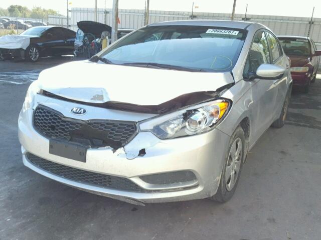 KNAFK4A62E5148611 - 2014 KIA FORTE LX SILVER photo 2