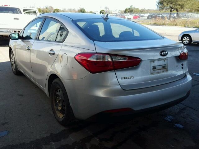 KNAFK4A62E5148611 - 2014 KIA FORTE LX SILVER photo 3