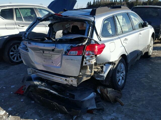 4S4BRCAC3D1267377 - 2013 SUBARU OUTBACK SILVER photo 4