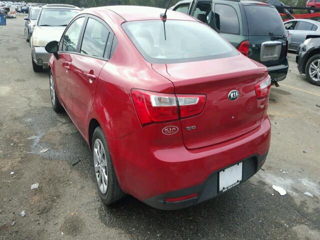 KNADM4A35F6468704 - 2015 KIA RIO LX RED photo 3