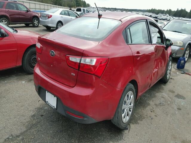 KNADM4A35F6468704 - 2015 KIA RIO LX RED photo 4