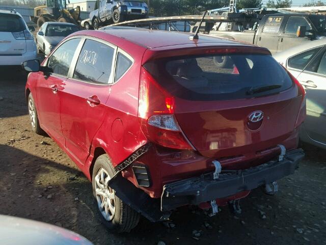 KMHCT5AE1CU042570 - 2012 HYUNDAI ACCENT GLS RED photo 3