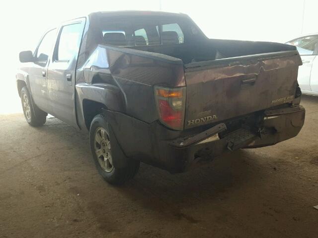 2HJYK16548H531596 - 2008 HONDA RIDGELINE PURPLE photo 3