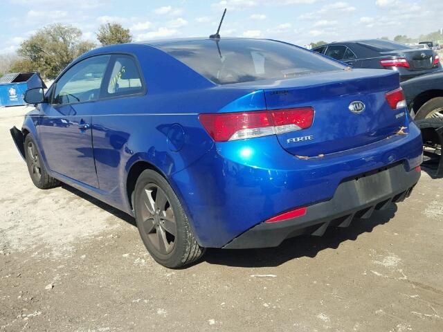 KNAFU6A22A5308449 - 2010 KIA FORTE EX BLUE photo 3