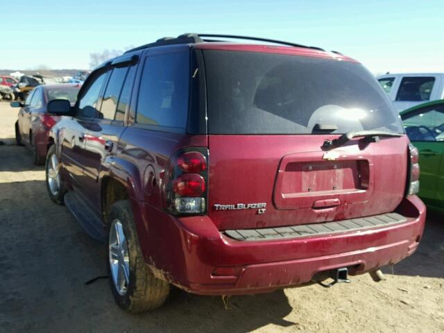 1GNDT13S482244866 - 2008 CHEVROLET TRAILBLAZE BURGUNDY photo 3