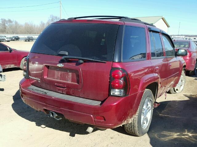 1GNDT13S482244866 - 2008 CHEVROLET TRAILBLAZE BURGUNDY photo 4