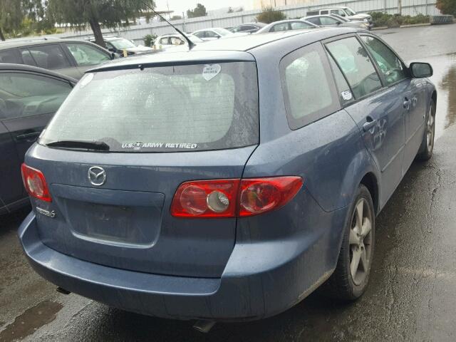 1YVHP82D555M75175 - 2005 MAZDA 6 S BLUE photo 4