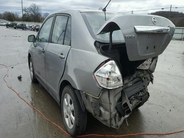 3N1BC11E87L455050 - 2007 NISSAN VERSA S GRAY photo 3