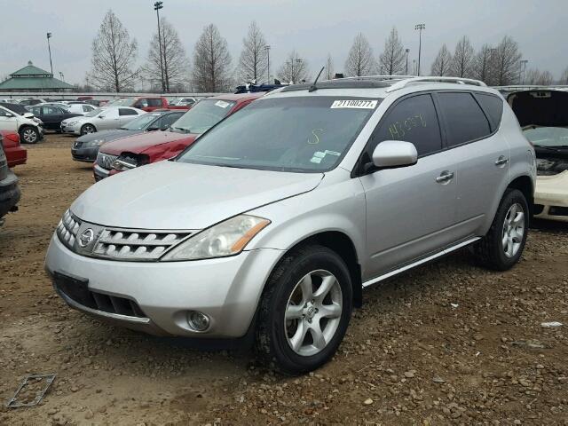 JN8AZ08W27W651497 - 2007 NISSAN MURANO SL SILVER photo 2