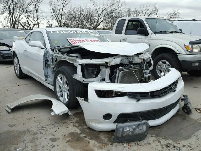 2G1FB1E32E9142577 - 2014 CHEVROLET CAMARO WHITE photo 1