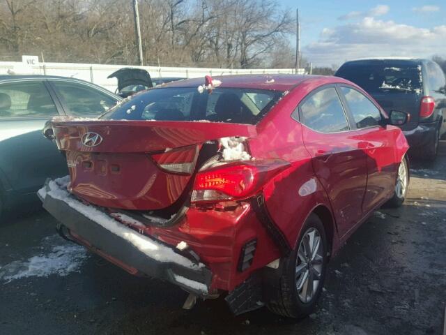 KMHDH4AE2FU413885 - 2015 HYUNDAI ELANTRA SE RED photo 4