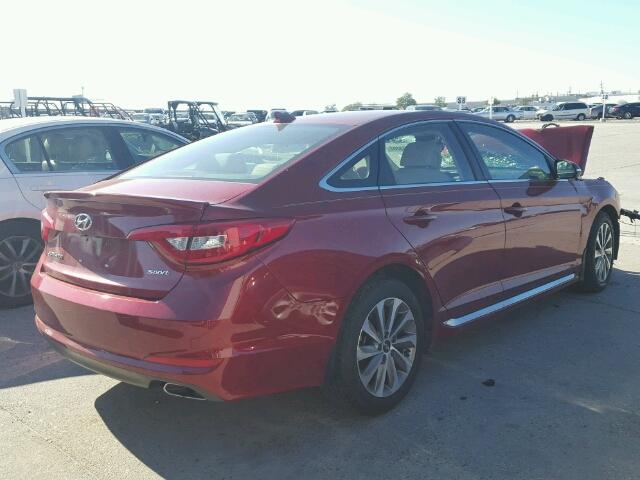 5NPE34AF9FH176211 - 2015 HYUNDAI SONATA SPO RED photo 4