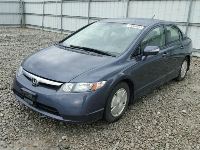 JHMFA36247S011081 - 2007 HONDA CIVIC HYBR BLUE photo 2