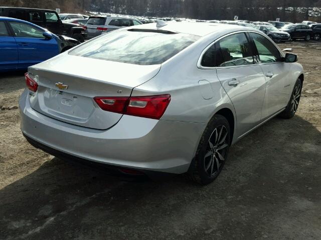 1G1ZE5STXHF100850 - 2017 CHEVROLET MALIBU LT SILVER photo 4