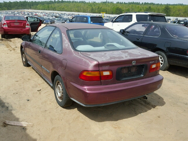 2HGEJ2245PH508390 - 1993 HONDA CIVIC DX PURPLE photo 3