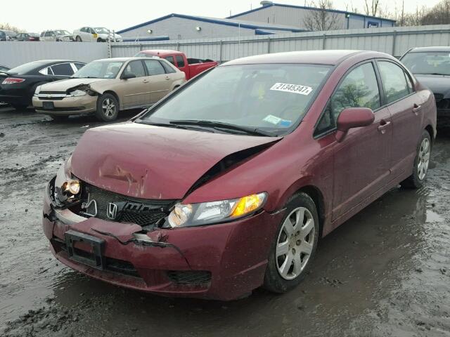 2HGFA1F54AH570761 - 2010 HONDA CIVIC LX BURGUNDY photo 2