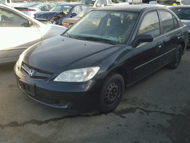 2HGES16495H598819 - 2005 HONDA CIVIC BLACK photo 2