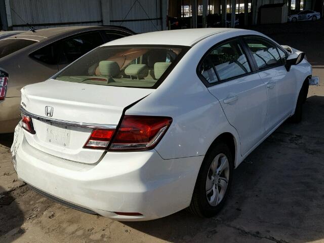 19XFB2F51DE008253 - 2013 HONDA CIVIC LX WHITE photo 4