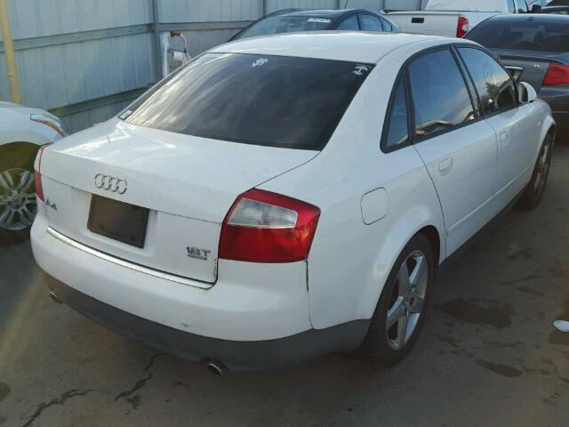 WAULC68E53A297544 - 2003 AUDI A4 1.8T QU WHITE photo 4