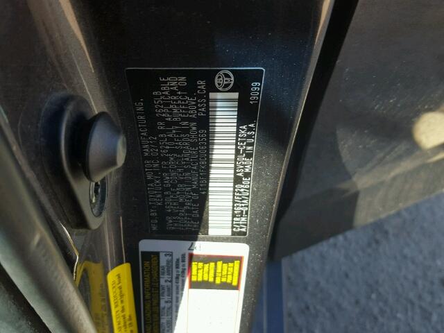 4T1BF1FK8CU063569 - 2012 TOYOTA CAMRY BASE GRAY photo 10