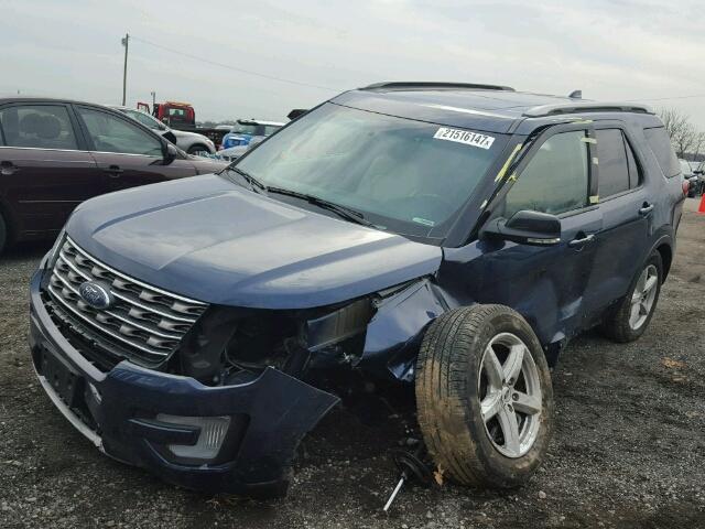 1FM5K8D87GGB84512 - 2016 FORD EXPLORER X BLUE photo 2