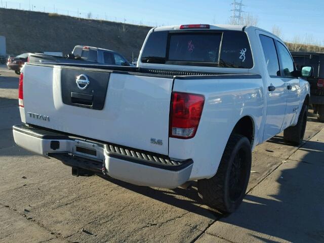 1N6AA07C78N324673 - 2008 NISSAN TITAN XE/S WHITE photo 4