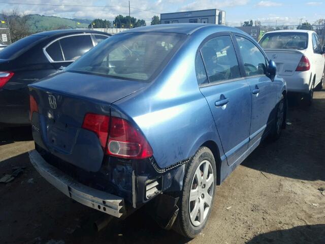 2HGFA16588H527860 - 2008 HONDA CIVIC LX BLUE photo 4