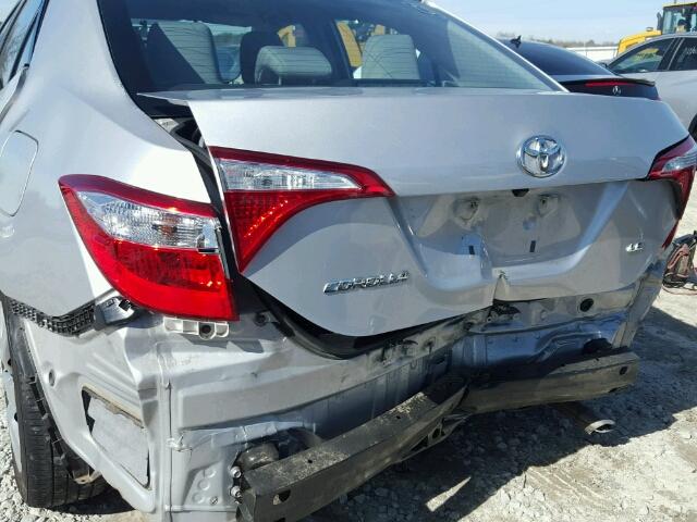 2T1BURHE2GC544274 - 2016 TOYOTA COROLLA L SILVER photo 9