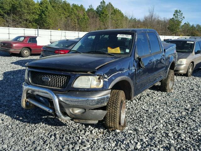 1FTRW08L42KD39758 - 2002 FORD F150 BLUE photo 2